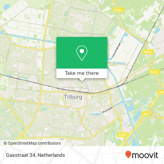 Gasstraat 34, 5041 AM Tilburg kaart