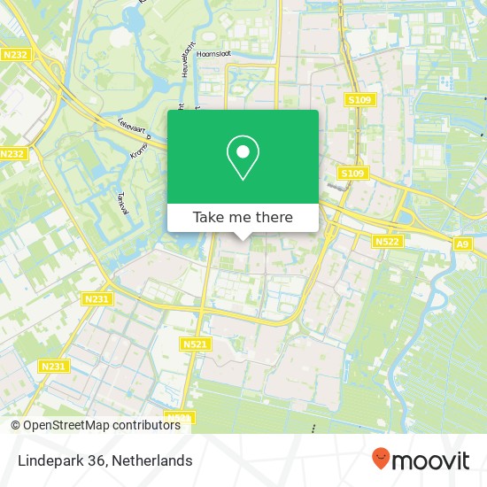 Lindepark 36, 1185 Amstelveen kaart