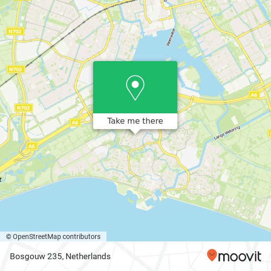 Bosgouw 235, Bosgouw 235, 1352 GW Almere, Nederland kaart