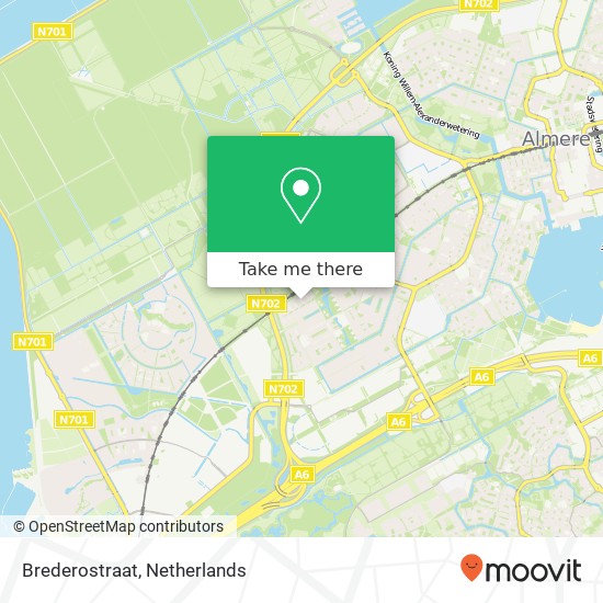 Brederostraat, Brederostraat, 1321 Almere, Nederland kaart