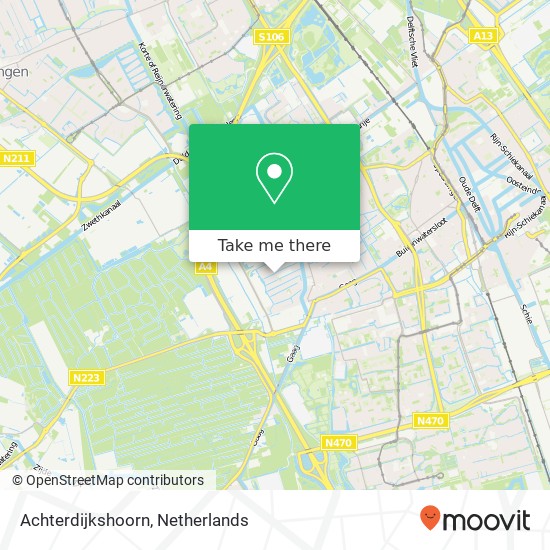 Achterdijkshoorn, Achterdijkshoorn, 2635 Den Hoorn, Nederland kaart