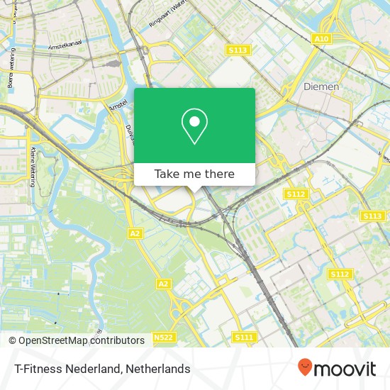 T-Fitness Nederland, Ellermanstraat kaart