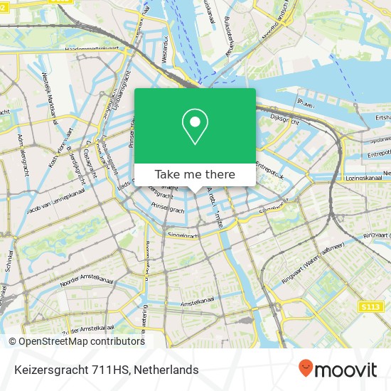 Keizersgracht 711HS, Keizersgracht 711HS, 1017 DX Amsterdam, Nederland kaart