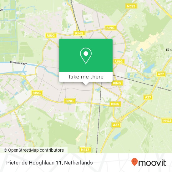 Pieter de Hooghlaan 11, 1213 BN Hilversum kaart