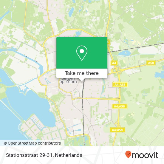 Stationsstraat 29-31, Stationsstraat 29-31, 4611 CB Bergen op Zoom, Nederland kaart