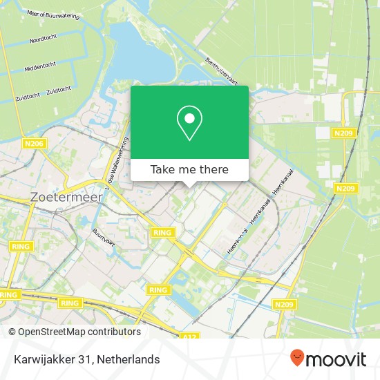 Karwijakker 31, 2723 VE Zoetermeer kaart
