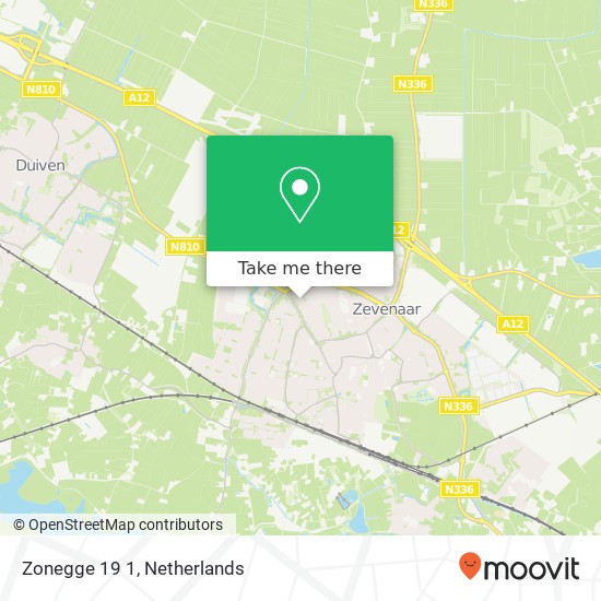 Zonegge 19 1, 6903 GW Zevenaar kaart