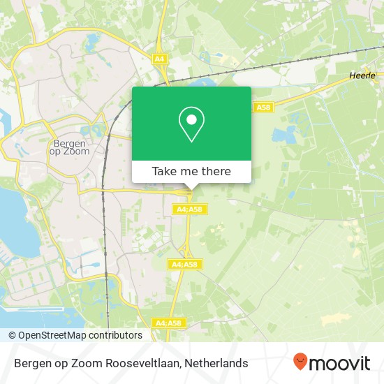 Bergen op Zoom Rooseveltlaan, 4624 Bergen op Zoom kaart