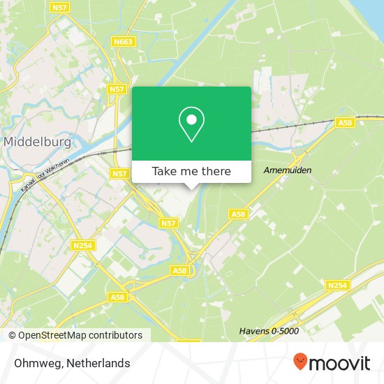 Ohmweg, 4338 PT Middelburg kaart