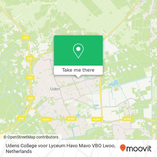 Udens College voor Lyceum Havo Mavo VBO Lwoo, Schepenhoek 101 kaart