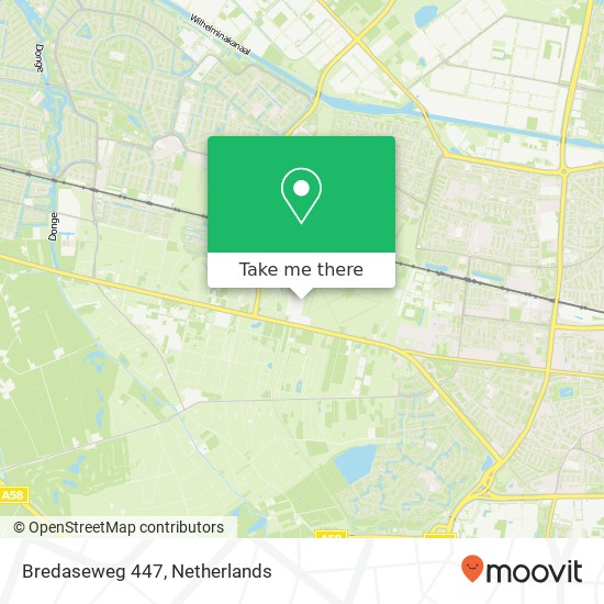 Bredaseweg 447, 5036 NA Tilburg kaart