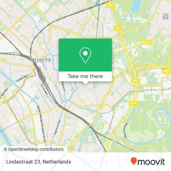 Lindestraat 23, 3581 LR Utrecht kaart
