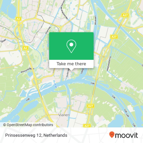 Prinsessenweg 12, Prinsessenweg 12, 3433 AG Nieuwegein, Nederland kaart