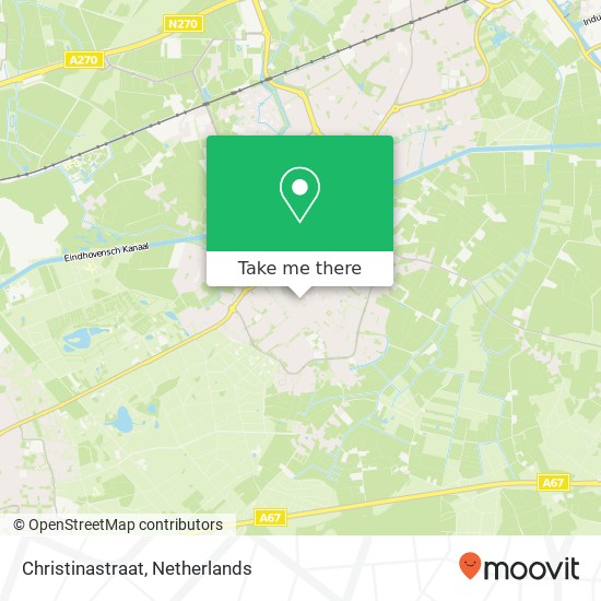Christinastraat, Christinastraat, 5731 BL Mierlo, Nederland kaart