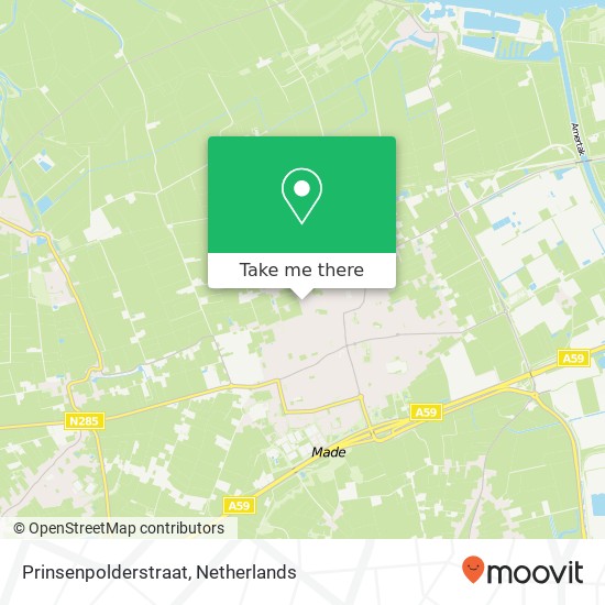 Prinsenpolderstraat, Prinsenpolderstraat, 4921 Made, Nederland kaart