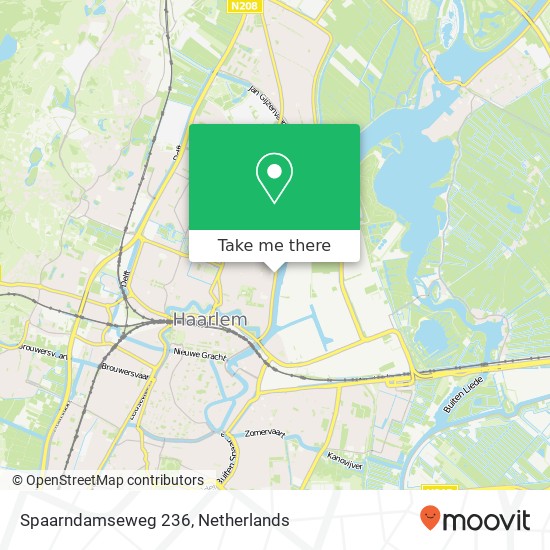 Spaarndamseweg 236, 2021 KA Haarlem kaart