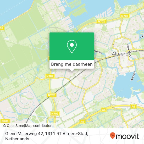 Glenn Millerweg 42, 1311 RT Almere-Stad kaart