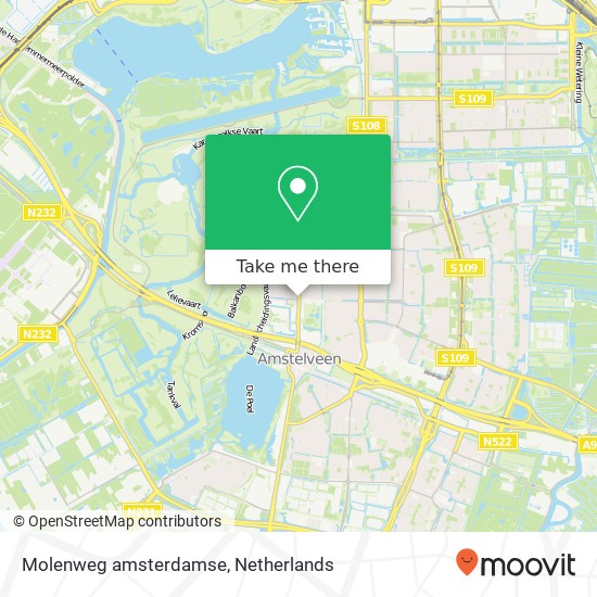 Molenweg amsterdamse, 1182 GR Amstelveen kaart