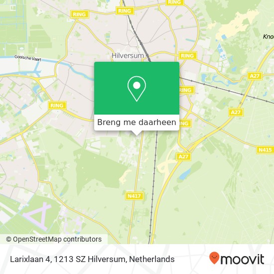 Larixlaan 4, 1213 SZ Hilversum kaart