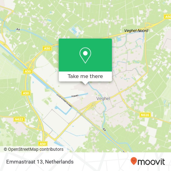 Emmastraat 13, 5462 HE Veghel kaart