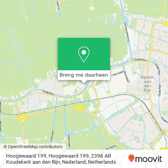 Hoogewaard 199, Hoogewaard 199, 2396 AR Koudekerk aan den Rijn, Nederland kaart