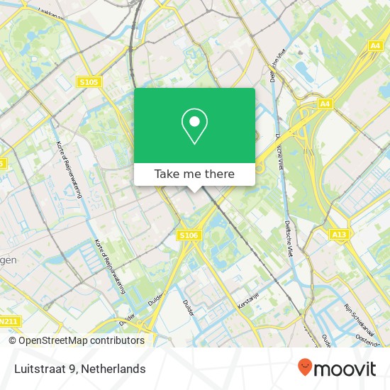 Luitstraat 9, 2287 TN Rijswijk kaart