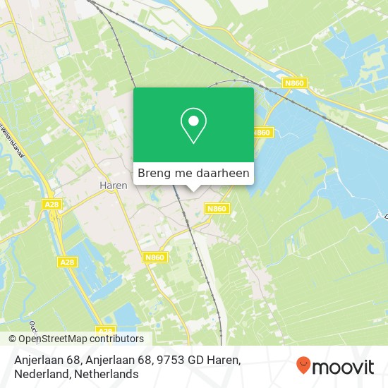 Anjerlaan 68, Anjerlaan 68, 9753 GD Haren, Nederland kaart