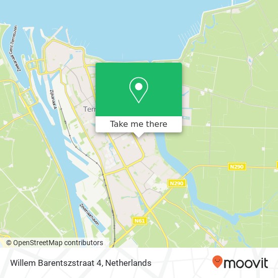 Willem Barentszstraat 4, 4535 BD Terneuzen kaart