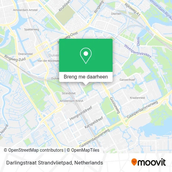 Darlingstraat Strandvlietpad kaart