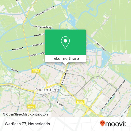 Werflaan 77, 2725 DG Zoetermeer kaart