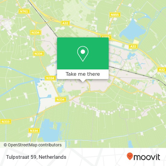 Tulpstraat 59, 8331 MN Steenwijk kaart