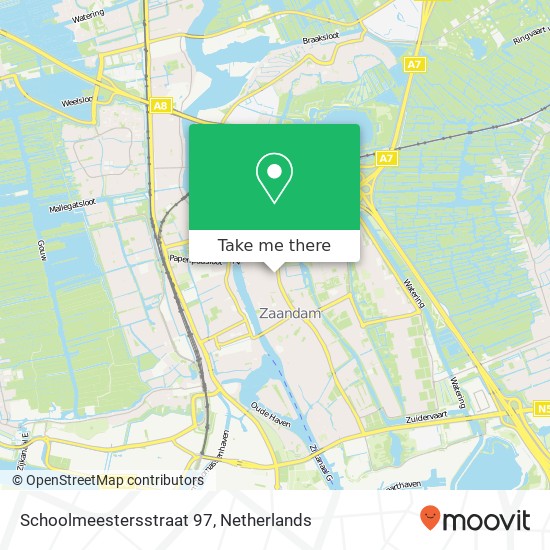 Schoolmeestersstraat 97, 1502 TW Zaandam kaart