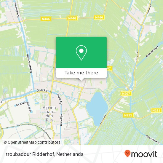 troubadour Ridderhof, 2402 Alphen aan den Rijn kaart