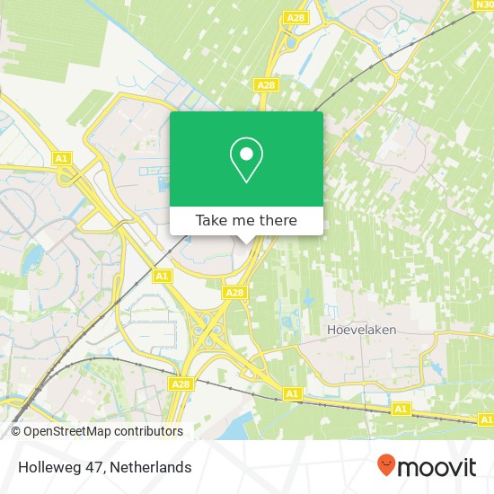 Holleweg 47, 3829 AE Hooglanderveen kaart