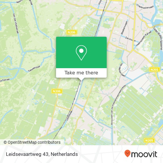Leidsevaartweg 43, 2106 NA Heemstede kaart