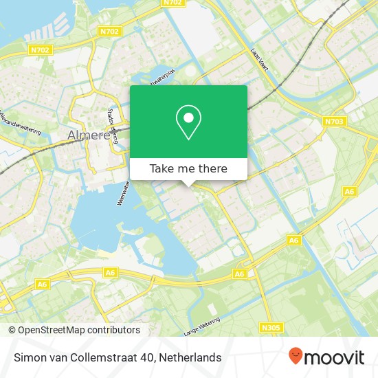 Simon van Collemstraat 40, 1325 NB Almere-Stad kaart