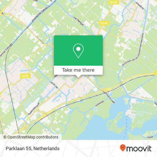 Parklaan 55, Parklaan 55, 2171 EB Sassenheim, Nederland kaart