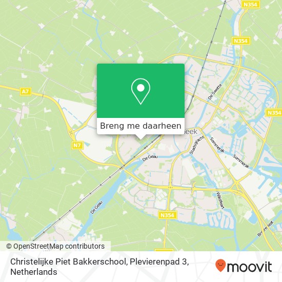 Christelijke Piet Bakkerschool, Plevierenpad 3 kaart