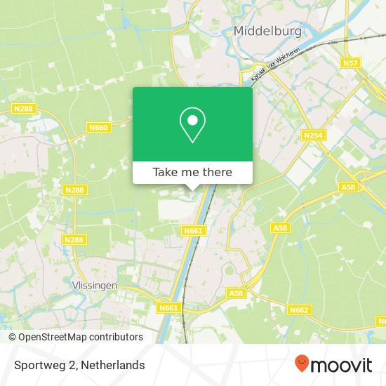 Sportweg 2, Sportweg 2, 4387 PM Vlissingen, Nederland kaart