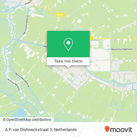 A.P. van Dishoeckstraat 3, 3641 KP Mijdrecht kaart