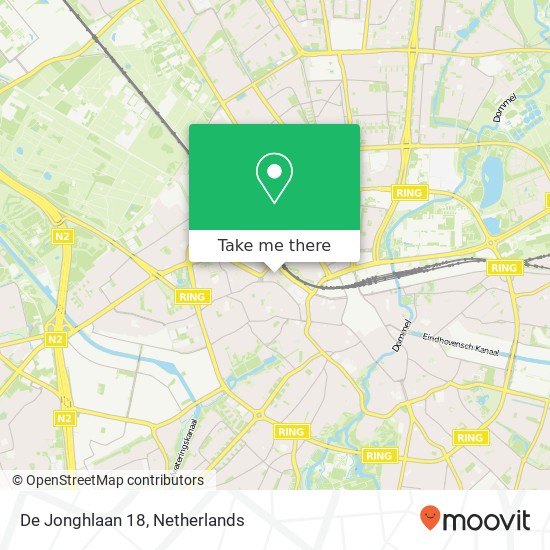 De Jonghlaan 18, 5616 LB Eindhoven kaart