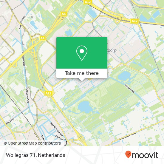 Wollegras 71, 2498 AV Den Haag kaart