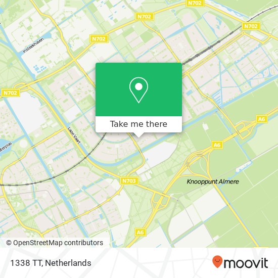 1338 TT, 1338 TT Almere, Nederland kaart