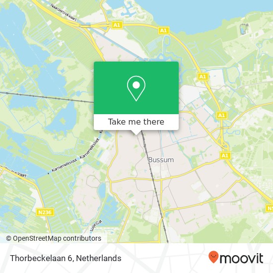 Thorbeckelaan 6, 1412 BP Naarden kaart