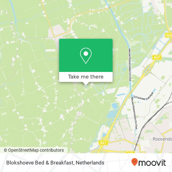 Blokshoeve Bed & Breakfast kaart