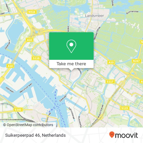 Suikerpeerpad 46, Suikerpeerpad 46, 1036 KE Amsterdam, Nederland kaart