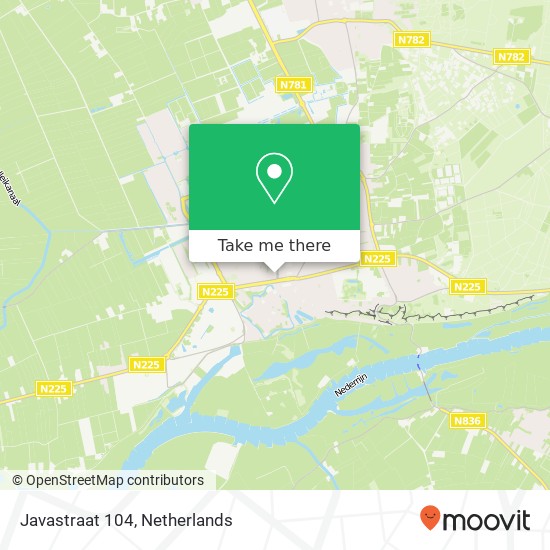 Javastraat 104, 6707 Wageningen kaart