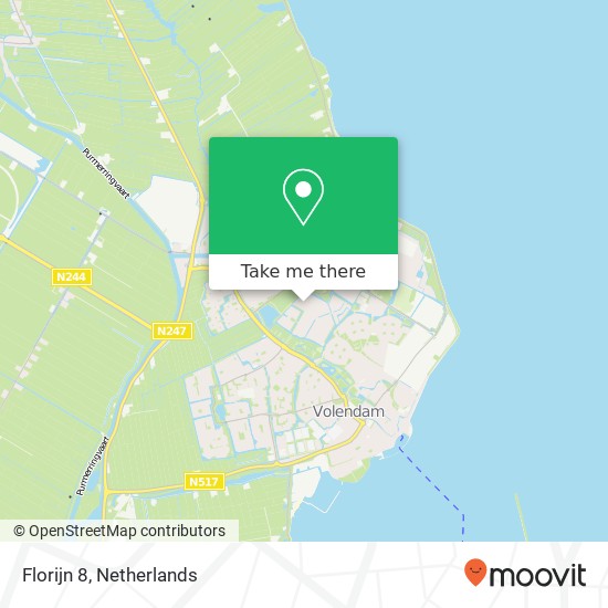 Florijn 8, 1132 PW Volendam kaart