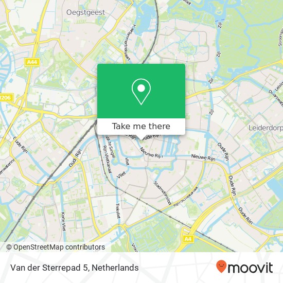 Van der Sterrepad 5, Van der Sterrepad 5, 2312 EK Leiden, Nederland kaart