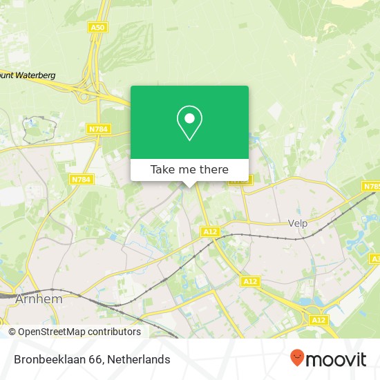 Bronbeeklaan 66, 6824 PJ Arnhem kaart